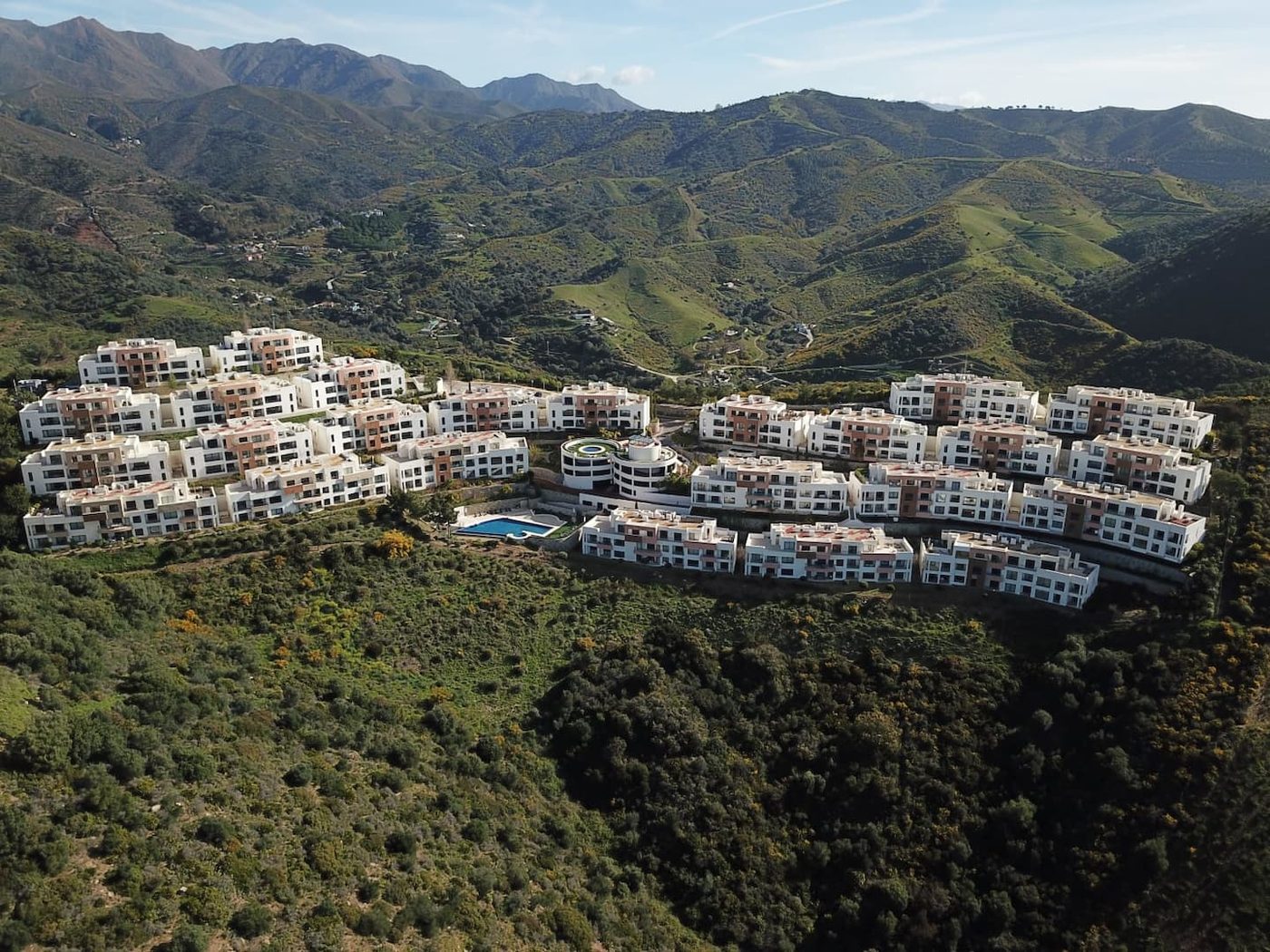 Samara Resort from the air, on the hills above Marbella